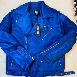 Rebel Minds blue Motto jacket NWT